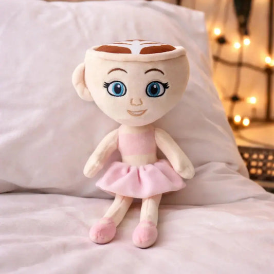 Peluche Ballerina Cappuccina - Ballerine Café Italian Brainrot sur Canapé | Brainrot Club