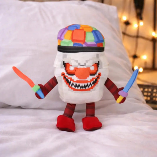 Peluche Cappuccino Clownino - Clown Italian Brainrot sur Canapé | Brainrot Club